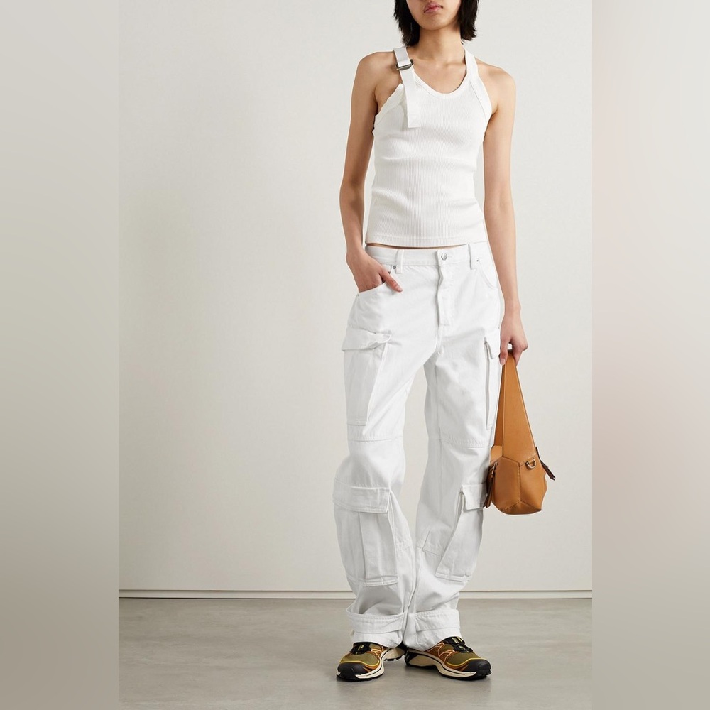 Grlfrnd lex cargo jeans in white sierra